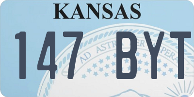 KS license plate 147BYT