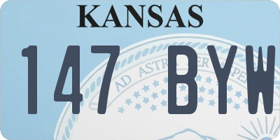 KS license plate 147BYW