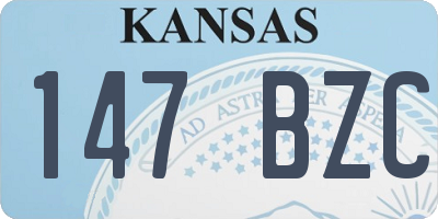 KS license plate 147BZC