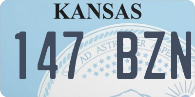 KS license plate 147BZN