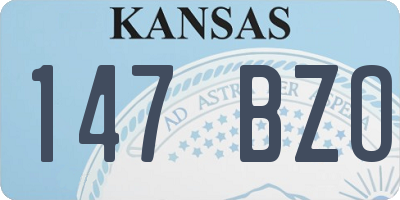 KS license plate 147BZO