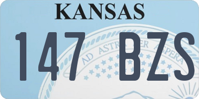 KS license plate 147BZS