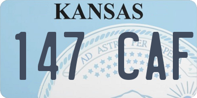 KS license plate 147CAF
