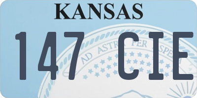 KS license plate 147CIE