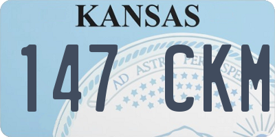 KS license plate 147CKM