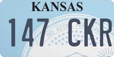 KS license plate 147CKR