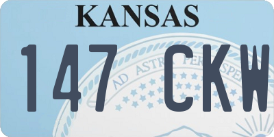 KS license plate 147CKW