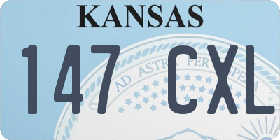 KS license plate 147CXL