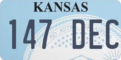 KS license plate 147DEC