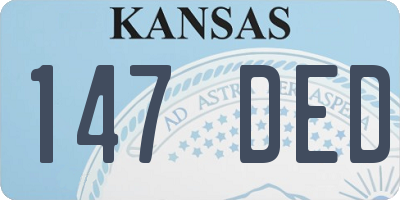 KS license plate 147DED