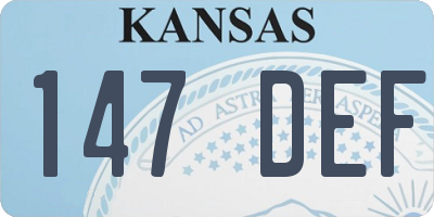 KS license plate 147DEF