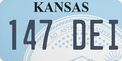 KS license plate 147DEI