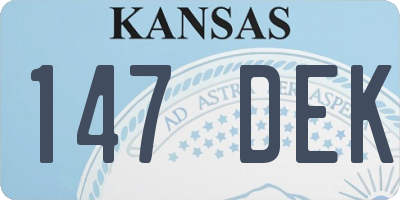 KS license plate 147DEK