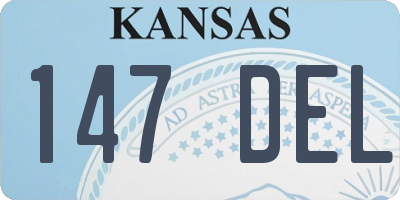 KS license plate 147DEL
