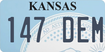 KS license plate 147DEM