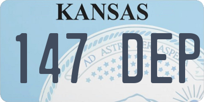 KS license plate 147DEP