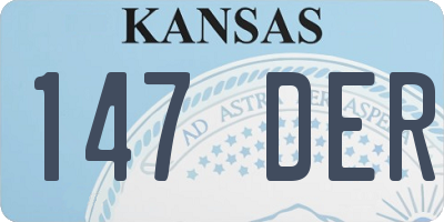 KS license plate 147DER