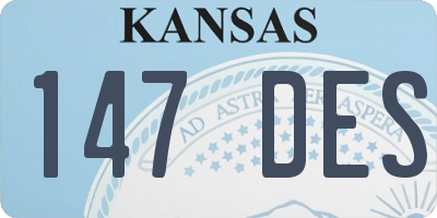 KS license plate 147DES