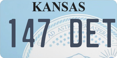 KS license plate 147DET