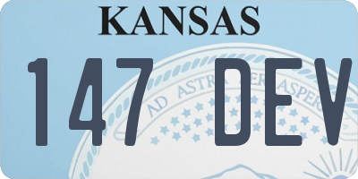 KS license plate 147DEV