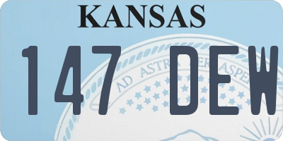KS license plate 147DEW