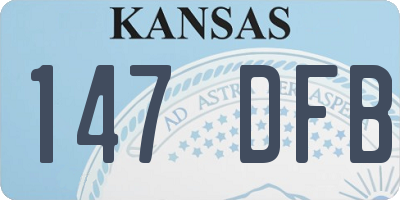KS license plate 147DFB