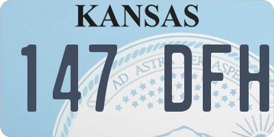 KS license plate 147DFH