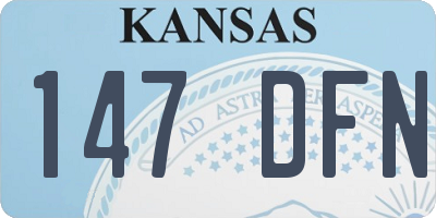 KS license plate 147DFN
