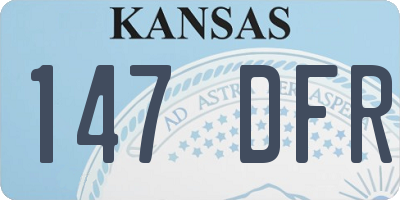 KS license plate 147DFR