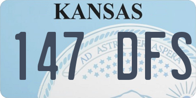 KS license plate 147DFS