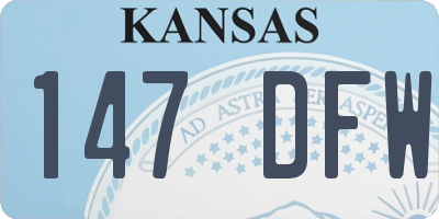KS license plate 147DFW