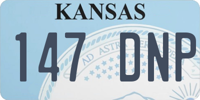 KS license plate 147DNP