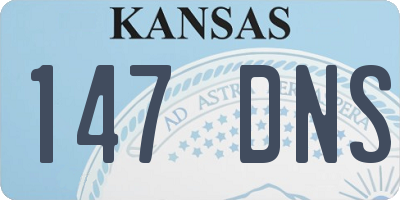 KS license plate 147DNS