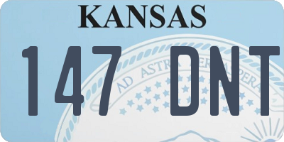 KS license plate 147DNT