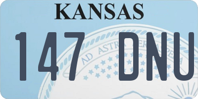 KS license plate 147DNU