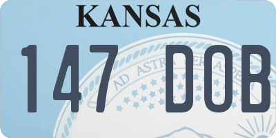 KS license plate 147DOB