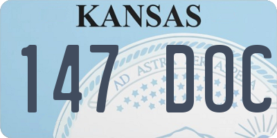 KS license plate 147DOC