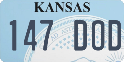 KS license plate 147DOD