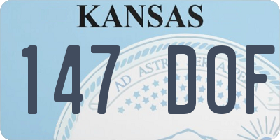 KS license plate 147DOF