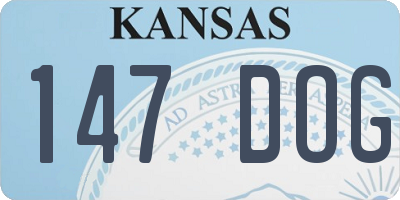 KS license plate 147DOG