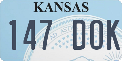 KS license plate 147DOK