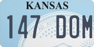 KS license plate 147DOM