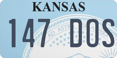 KS license plate 147DOS
