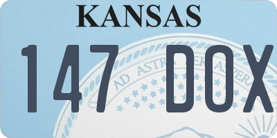 KS license plate 147DOX