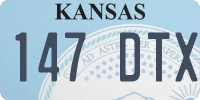 KS license plate 147DTX