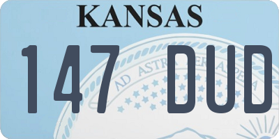 KS license plate 147DUD