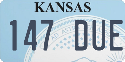 KS license plate 147DUE