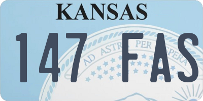 KS license plate 147FAS