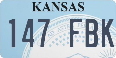 KS license plate 147FBK