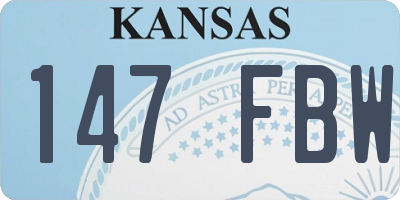KS license plate 147FBW